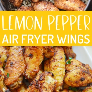 Deliciously crispy air fryer lemon pepper wings served on a plate