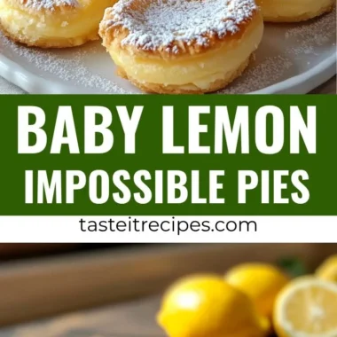 Delicious Baby Lemon Impossible Pie served with lemon zest and whipped cream