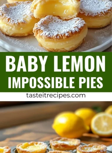 Delicious Baby Lemon Impossible Pie served with lemon zest and whipped cream