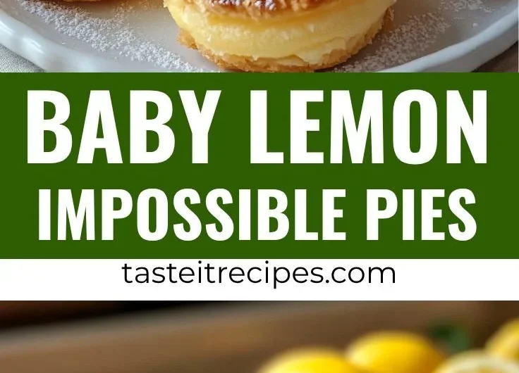Delicious Baby Lemon Impossible Pie served with lemon zest and whipped cream