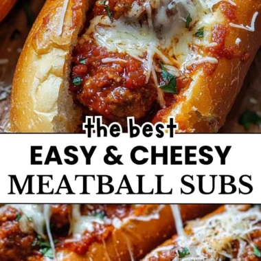 Delicious cheesy meatball subs ready to enjoy with melted cheese and fresh toppings.