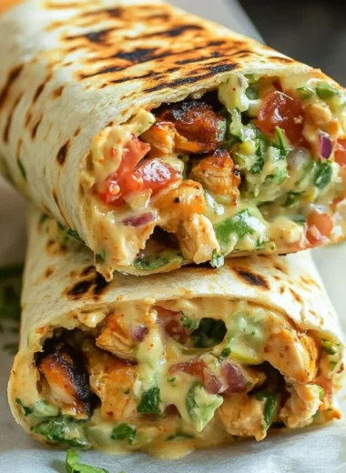 Delicious Chipotle Ranch Grilled Chicken Burrito ready to enjoy.