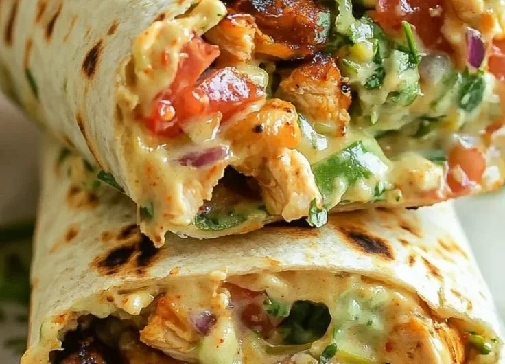 Delicious Chipotle Ranch Grilled Chicken Burrito ready to enjoy.