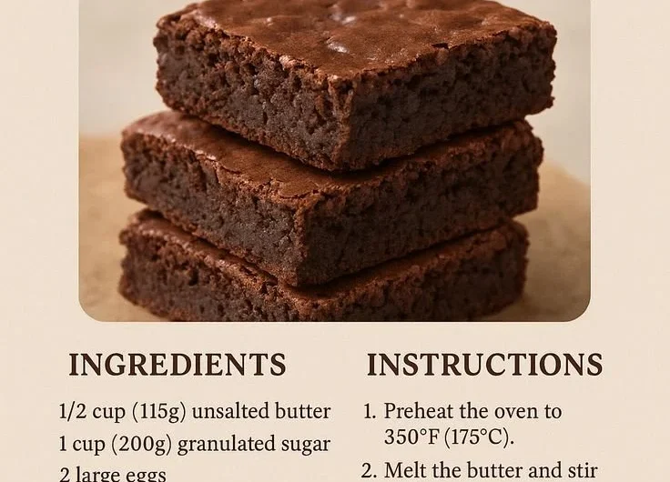 Freshly baked homemade brownies in a baking dish