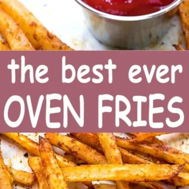 Crispy homemade oven fries served in a bowl