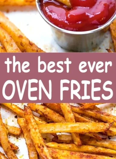 Crispy homemade oven fries served in a bowl
