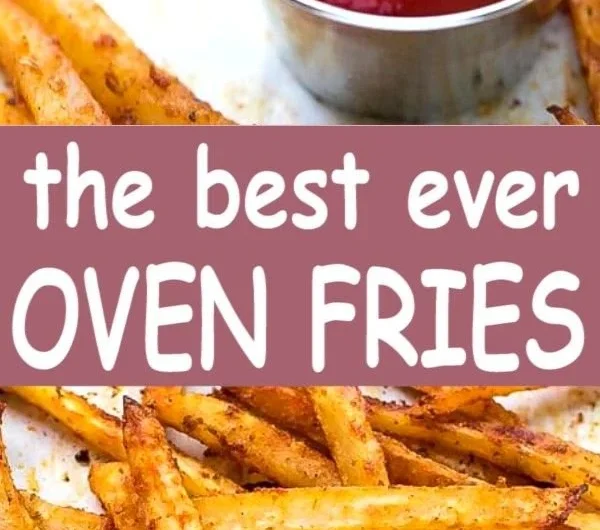 Crispy homemade oven fries served in a bowl