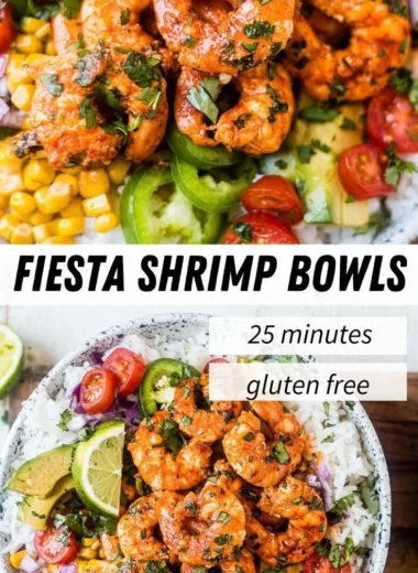 Delicious Fiesta Lime Shrimp Bowl with shrimp, zesty lime, and fresh vegetables