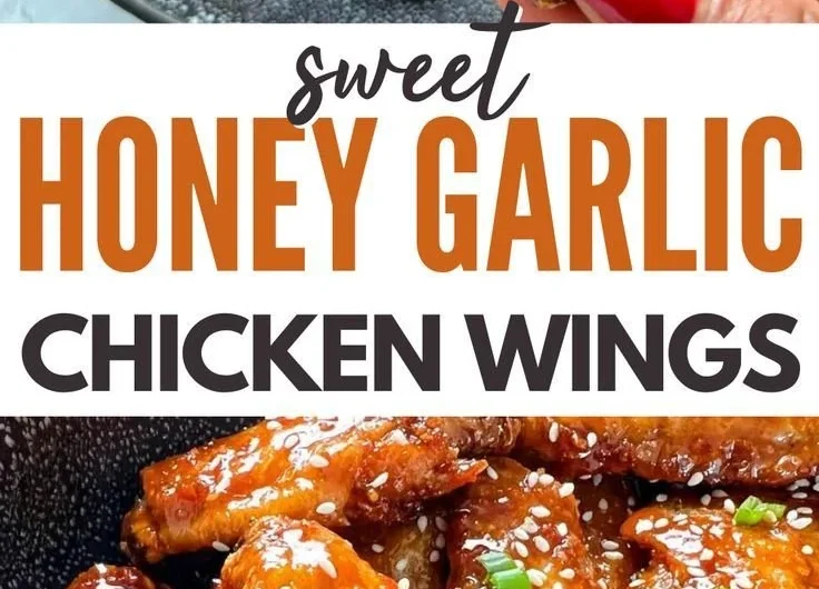Delicious Honey Garlic Chicken Wings garnished for a flavorful meal.
