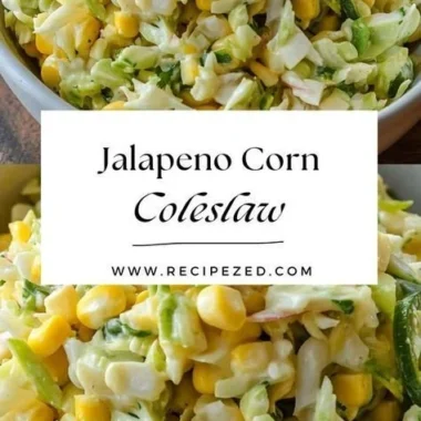 Bowl of bold and flavorful Jalapeno Corn Coleslaw with fresh ingredients