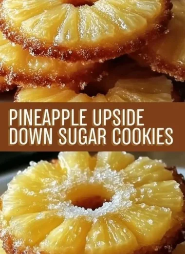 Mini Pineapple Upside Down Sugar Cookies with a cherry on top