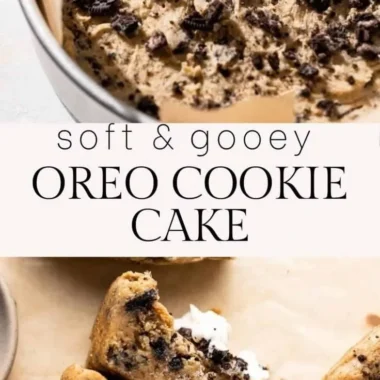 Deliciously layered Oreo Cookie Cake with creamy frosting and crushed Oreos