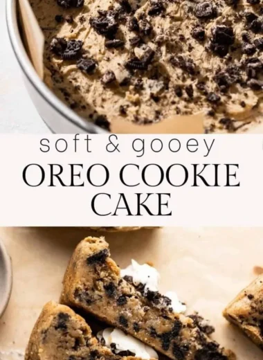 Deliciously layered Oreo Cookie Cake with creamy frosting and crushed Oreos