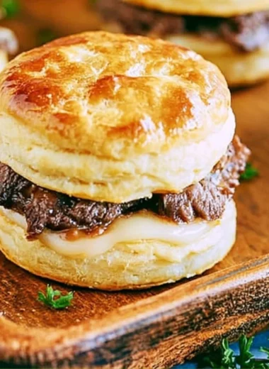 Baked French dip biscuits served with savory dipping sauce