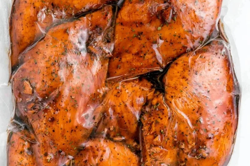 Balsamic chicken marinated in a tangy balsamic sauce and herbs