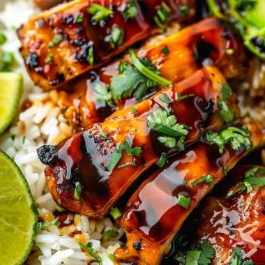 Delicious Hawaiian BBQ chicken served with grilled vegetables