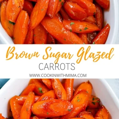 Brown sugar glazed carrots served in a bowl
