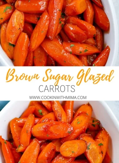 Brown sugar glazed carrots served in a bowl