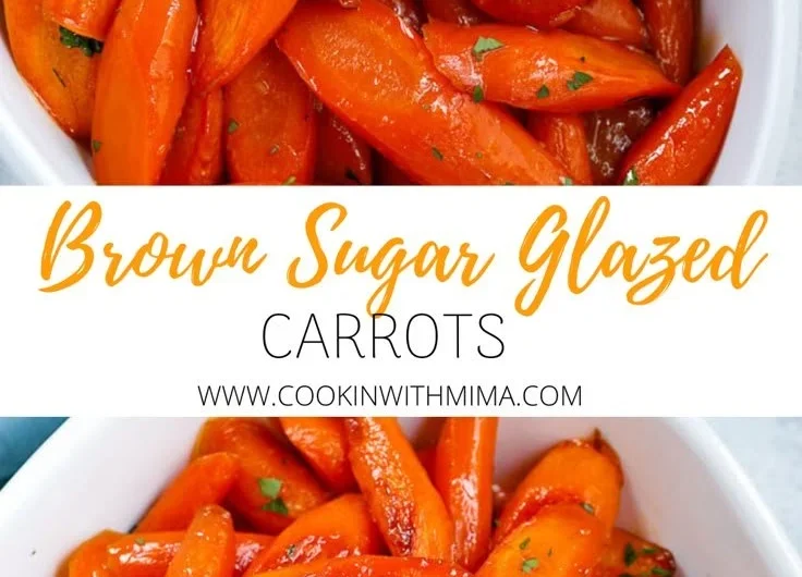 Brown sugar glazed carrots served in a bowl