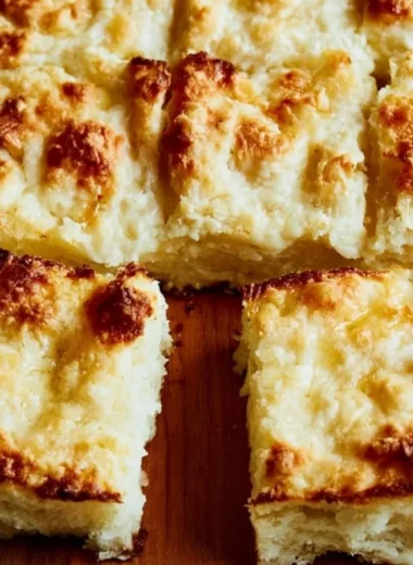 Freshly baked butter swim biscuits on a rustic wooden table