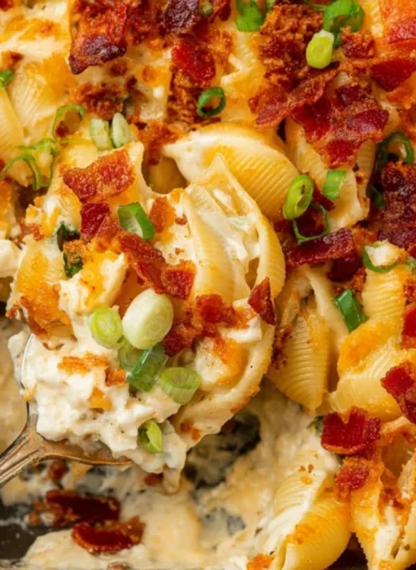 Delicious Chicken Bacon Ranch Casserole with chicken, bacon, and ranch dressing