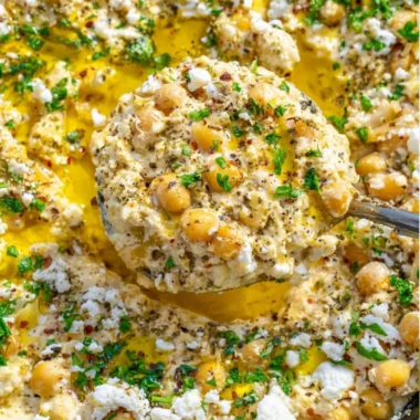 Chickpea Lemon Skillet dish with fresh ingredients in a frying pan