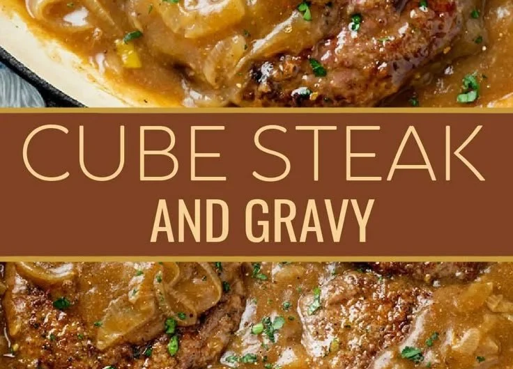 Homemade cube steak served with flavorful gravy over mashed potatoes