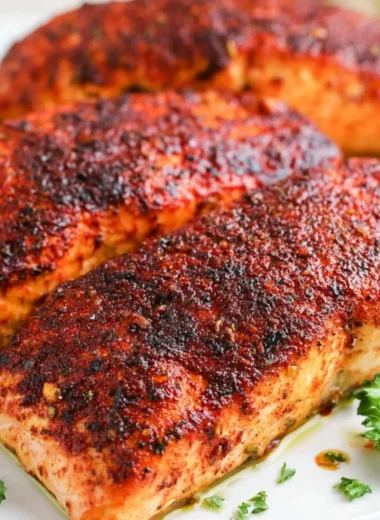 Deliciously flaky air fryer salmon ready to serve