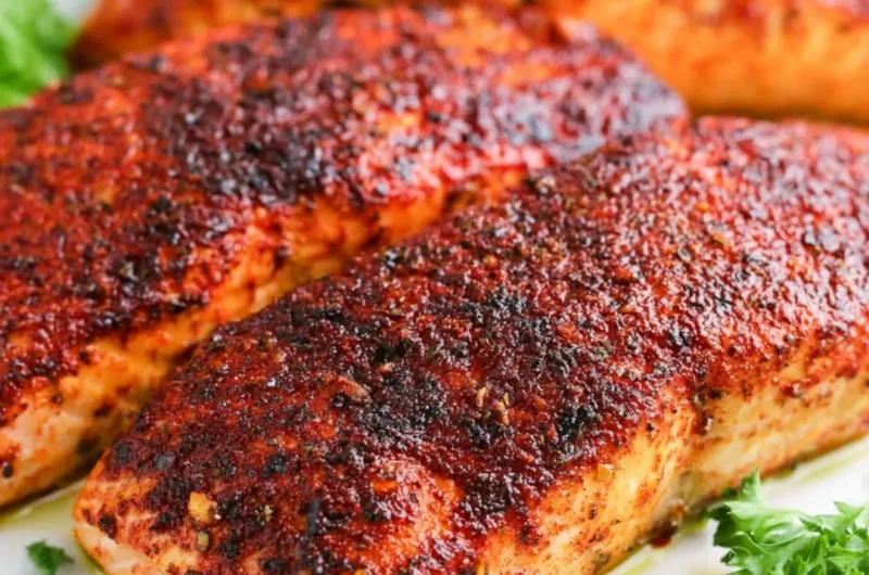 Deliciously flaky air fryer salmon ready to serve