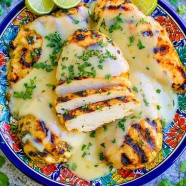 Delicious Green Sauce Chicken served with fresh herbs and spices.