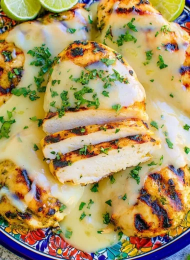Delicious Green Sauce Chicken served with fresh herbs and spices.