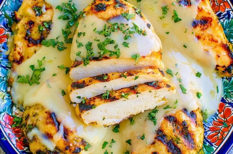 Delicious Green Sauce Chicken served with fresh herbs and spices.