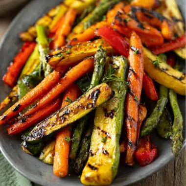 Delicious grilled vegetables marinated for enhanced flavor and aroma