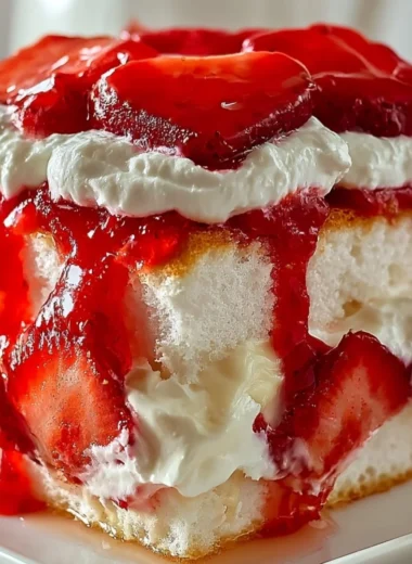 Delicious slice of Heaven on Earth Cake with creamy layers and toppings