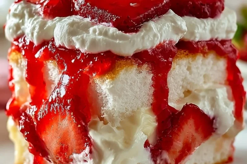 Delicious slice of Heaven on Earth Cake with creamy layers and toppings