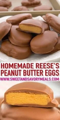 Homemade peanut butter eggs ready to enjoy