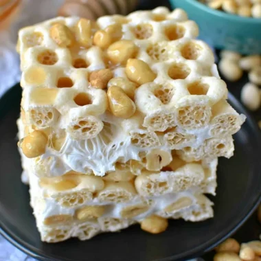 Homemade Honeycomb Marshmallow Treats, a sweet and chewy dessert