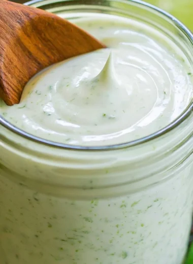 Bowl of Jalapeno Ranch Dressing served with fresh veggies