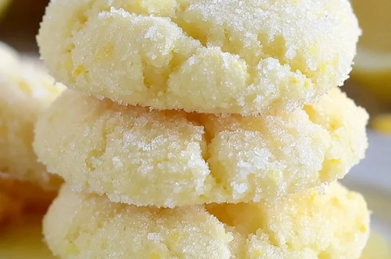 Delicious lemon cake cookies made from cake mix, garnished and ready to enjoy.