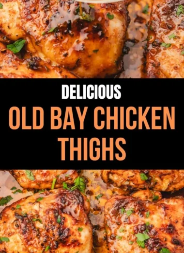 Deliciously seasoned Old Bay Chicken Thighs served on a plate.