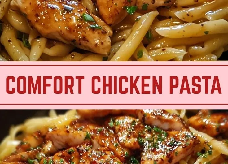 Sticky Smoky Garlic Butter Chicken Pasta ready to serve on a plate