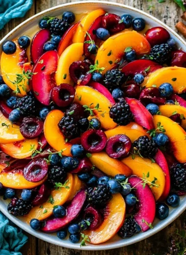 Vibrant summer fruit salad with a mix of fresh seasonal fruits
