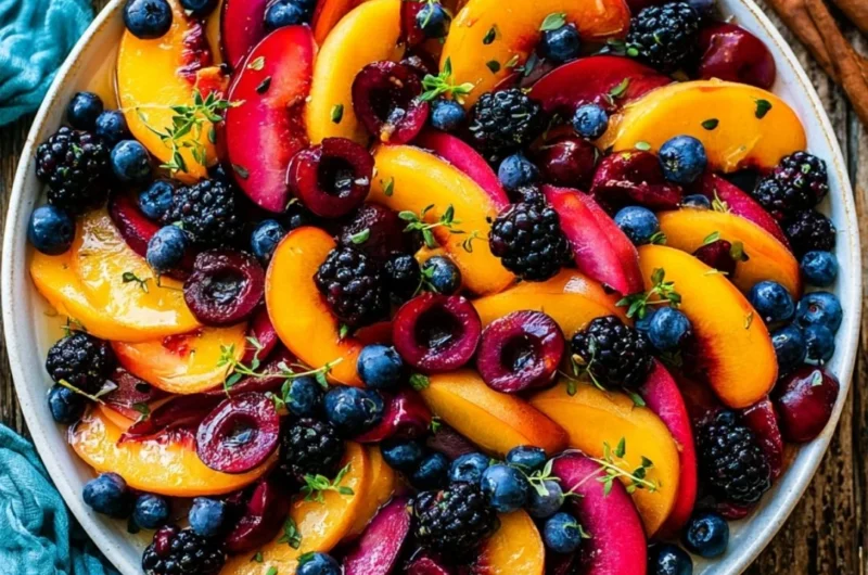 Vibrant summer fruit salad with a mix of fresh seasonal fruits