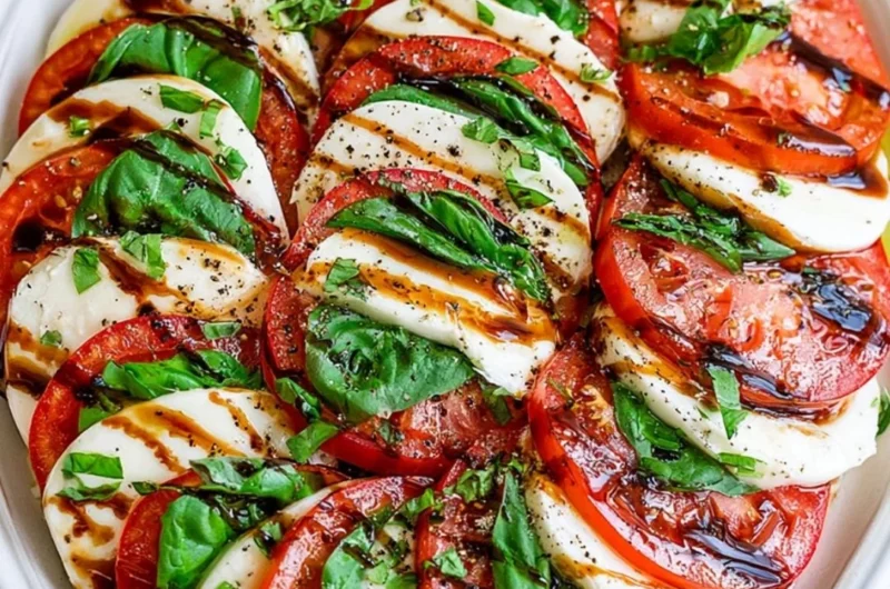 Cozy Caprese salad with fresh tomatoes, basil, and mozzarella cheese