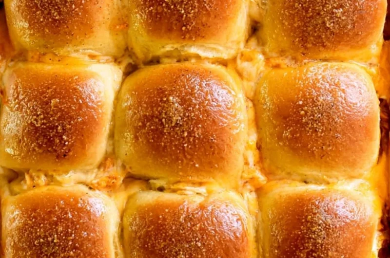 Delicious Buffalo Chicken Sliders served on a platter with garnishes