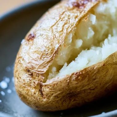 Deliciously cozy baked potatoes with savory toppings on a plate.