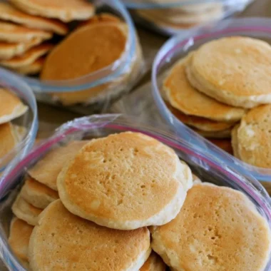 Delicious easy freezer pancakes ready for a quick breakfast