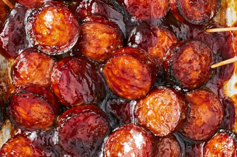 Spread of party food appetizers for work potluck including grilling snacks.