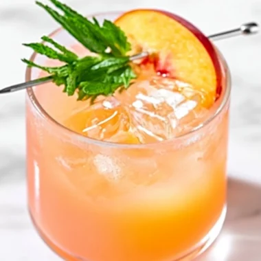Refreshing Peach on the Beach Cocktail with vibrant colors and garnishes