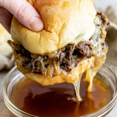 Cozy French Dip Sandwich served with au jus